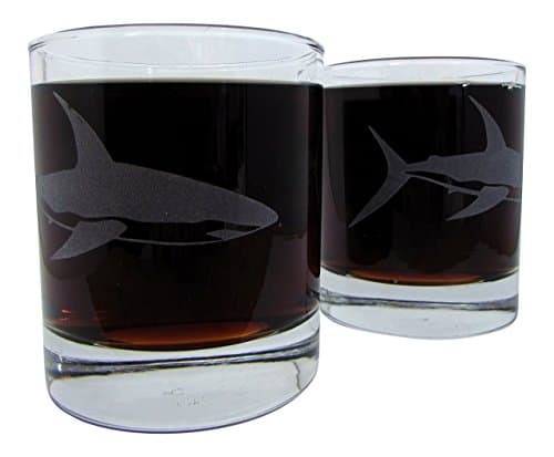 Great White Shark | Etched Whiskey Glass