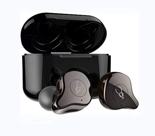 Newest E12 TWS Bluetooth Earphone 5.0 Wireless Headset HiFi Sports Earbuds Headphone Microphone with Fast Charging Case (Brown)