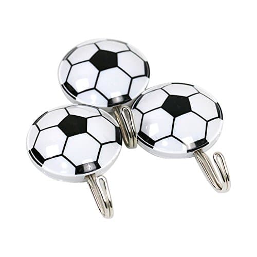 Ornerx Soccer Wall Hook Boys Room Decor (3 Hooks)
