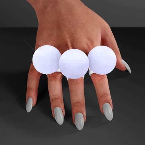 blinkee Multicolor Rave Huge Electronic White Orb Mood Ring by
