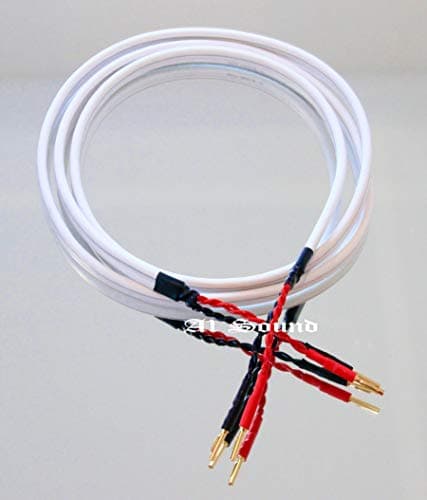 Rocket 11 Speaker Cable 2 Metre White Single Length Terminated With 2x Gold Plated 4mm Banana Plugs Amplifier End To 2x Gold Plated 4mm Banana Plugs Speaker End.