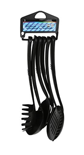 Matsuta 6 Piece Everday Essentials Nylon Kitchen Tool and Gadget Set, Black