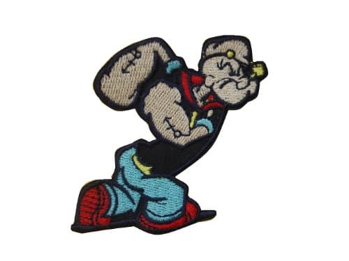 POPEYE Iron On Patch Applique Embroidered Sailor Man Motif Fabric Decal 3 x 2.8 inches (7.5 x 7 cm)
