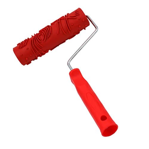 Dolity Wall Decor Wood Texture Tools - Embossing Paint Roller Painting Brush Sleeve with Plastic Handle - K, 7 Inch