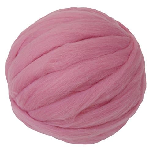 Infinity Thread Super Chunky, Soft, Merino Wool Yarn for Knitting Cozy Hat, Scarf, Blanket and Bulky Projects - 1 lb (Pink)