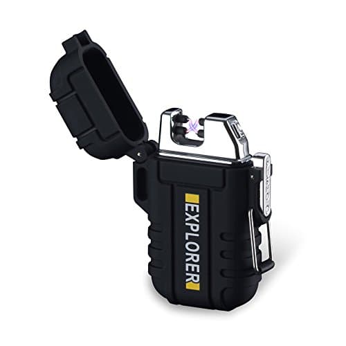 SANShine Electronic Lighter Dual Arc Lighter Usb Electric Lighter Plasma Rechargeable Flameless Windproof Waterproof Mini Portable Lighter Good for Cigar Cigarette Candle Pipe Sport Outdoor