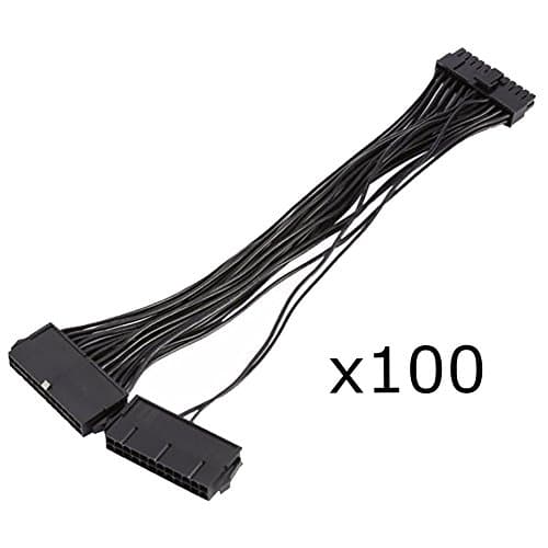 100pcs PCI-E express ATX Power Supply Adaptor Cable Connector for Mining 24Pin 24 pin 20+4pin Dual PSU for Bitcoin Miner