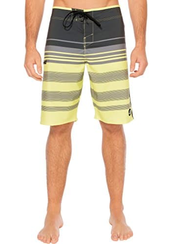 Silwave Men's Navigator DuraFit Stripe Boardshort, Asphalt Lime - 32
