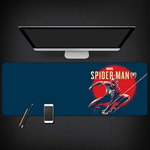 HUANLIAN Spiderman Game Mouse Pad, Anime Mouse Pad Computer Notebook Marvel Hero Table Mat Large Thick Mouse Pad 800 * 300 * 3mm
