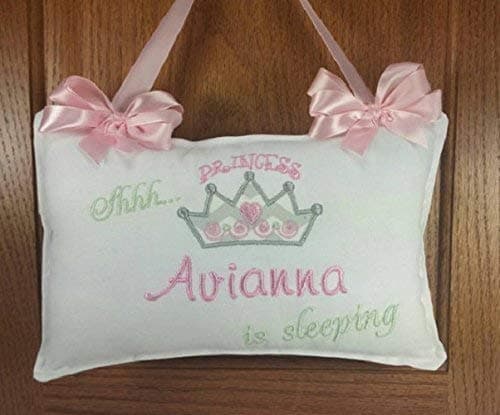 Baby sleeping door hanger, personalized baby gift,