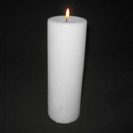 Pillar Candle - White, 3x9, Unscented, Hand Poured