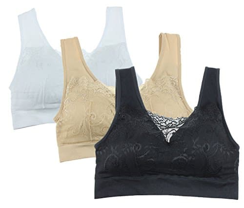 KINYAOYAO More Packs Women's Ultimate Comfy Medium Support Seamless Wireless Sports Bra with Removable Pads