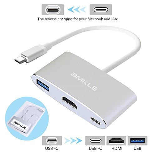 Amkle USB-C Hub Adapter to HDMI/USB 3.0/Type C Power Delivery 3 IN 1 Multiport Adapter
