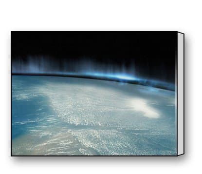 PrettyLee Custom Modern Wall Art Home Decor Canvas Prints Aurora Borealis From Space 16 X 12 Inch