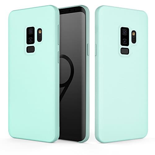 Galaxy S9 Plus Case, Fuleadture Liquid Silicone Gel Rubber Case Shockproof Slim Soft Protective Cover with Microfiber Cloth Lining Cushion for Samsung Galaxy S9 Plus - Mint