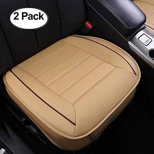 HONCENMAX Luxury Car seat Cover Cushion Pad Mat Protector for Auto Supplies for Sedan Hatchback SUV PU leather - Without Backrest - 2 Pack Front Seat Cover