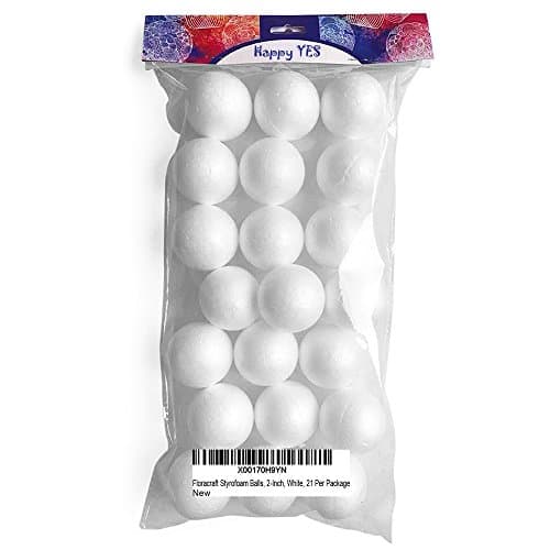 FD Goods 2-Inch Small Styrofoam Ball, White, Pack of 21