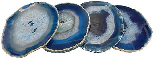 Bartky Minerals Agate Coaster-Blue-Set of 4