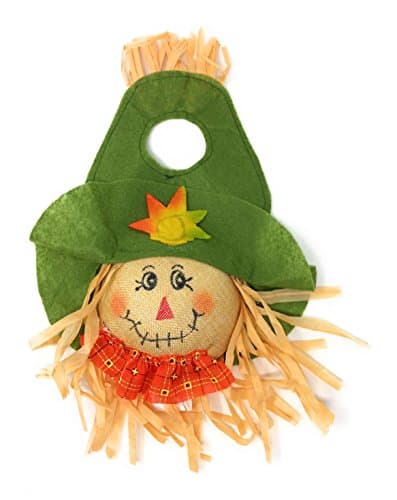 Fall Scarecrow Wreath For Front Door Or Indoor Wall Decorating, 11" (Green)