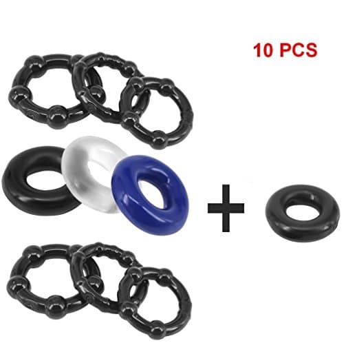 Lelly Q Silicone C-ock Ring for Men - Soft - Simple Power - Time Delay Silicone Enhanchment Bands - Premium Quality Silicone P-enis Ring for women (10 Rings)