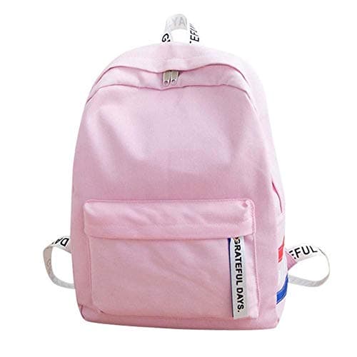 hsy Unisex Canvas Backpack Backpack Travel Backpack Student Shoulder Bag Backpacks (Color : Pink)