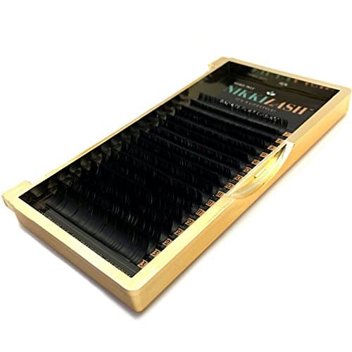 NIKKILASH BADASS MIXED TRAY C-CURL FLAT LASHES - TRUE BLACK FLAT Eyelash Extensions | 16-Rows Deep Rich True Black Flat Lashes - Thickness: 0.15mm - Length: 7mm-13mm