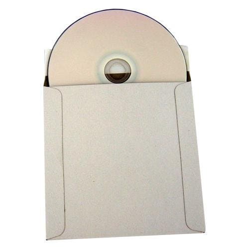 100 CD/DVD White Cardboard Mailers 5.25" X 5.25", Self Seal Mailers with Flap
