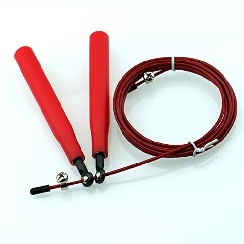 POWSURGER Speed Jump Rope - Adjustable With Ball Bearing - Workout for Double Unders, Exercise, WOD, Outdoor, MMA & Boxing Training