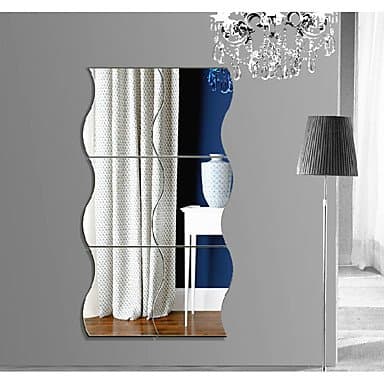XGHC Wavy Mirror Stereoscopic Wall Stickers A Piece Of , ruby