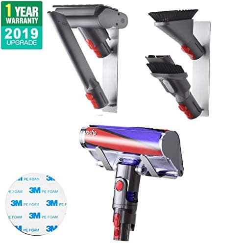 XIGOO Vacuum Cleaner Accessory Holders Wall Mounted, Self-Adhesive Attachment Station Compatible for Dyson V10, V8, V7, V6 Cordless Vacuum Cleaner, Set of 3