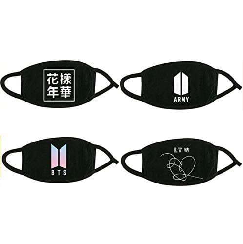 4 Pack Cotton Face Mask Black Army Dust Face Mouth Mask for Army