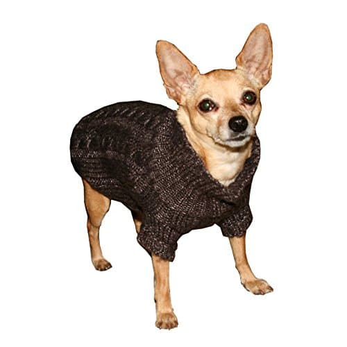 Hip Doggie Chocolate Angora Cable Knit Sweater