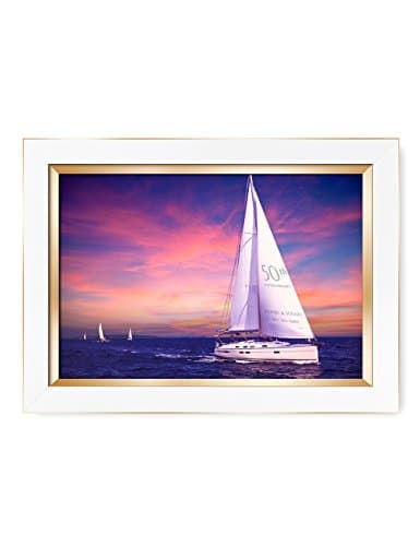 IPIC - Sailing Together. Personalized Framed Artwork for Anniversary and Wedding Gifts; Picture Size: 18x12, Framed Size: 21x15
