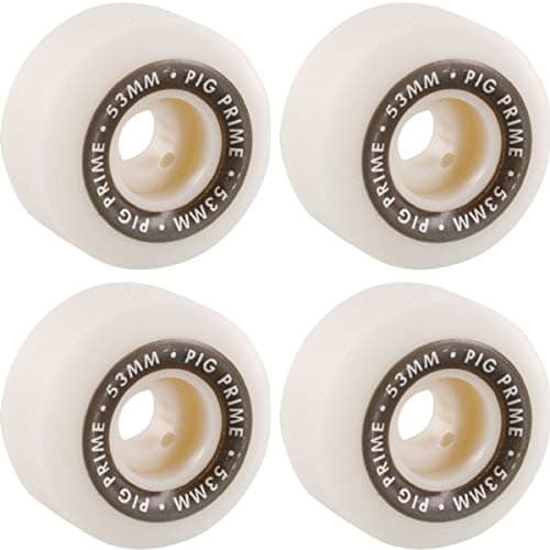 PIG Wheels Prime Urethane White Skateboard Wheels - 53mm 103a (Set of 4)