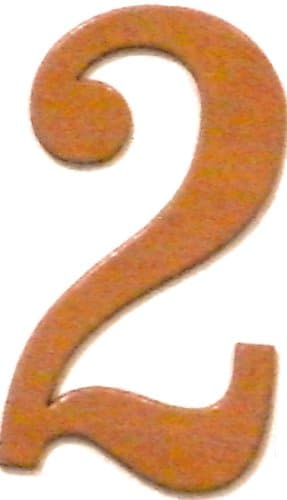 Fancy Gold Reflective Mailbox or House Number - 2 - Size 2" - (select size (2",3",4",5" or 6") and digit (0-9) in dropdown menus) - Thick, Die-cut PVC