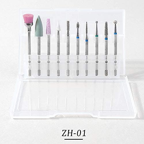 10pc/set Nail Art Grinding Drill Bits Electric Manicure Machine Diamond Bullet Bit Gel Polish Cuticle Removal Brush Mill Kit New