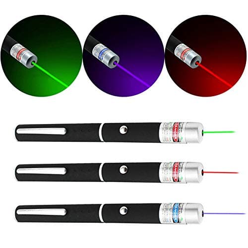 LUCHENG 3 Pack Green Red Blue Interactive Pen Training Toy for Cats and Dogs,LED Exerciser to Play with Your Pets,Powered by 2 x AAA Battery (Not Included)