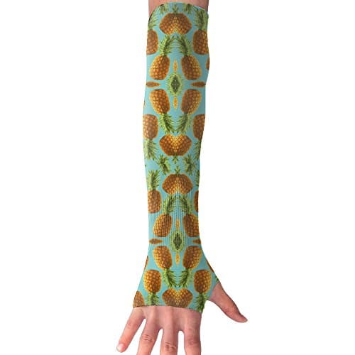 Funny Pineapple Pattern Adult Sun UV Protective Arm Sleeves Cooling Arm Sleeves For Women Men