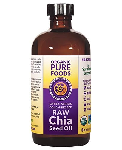 Chia Oil Omega-3 Supplement - Cold-Pressed, Extra Virgin, Raw, Organic, NON-GMO - 8 oz. Bottle. *On Sale*