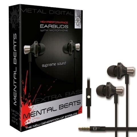 Mental Beats 15689 Mental Beats High Performance Earbuds, Black
