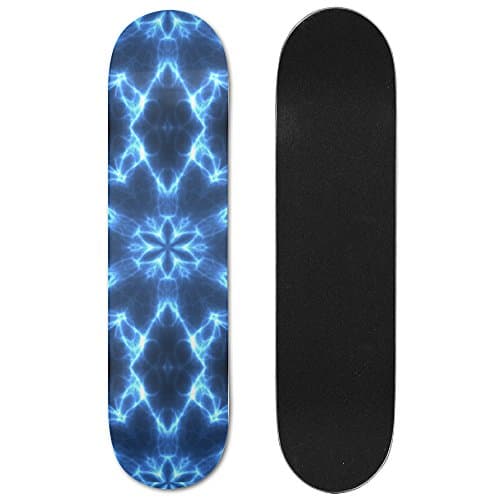 Electric Flowers Texture Skateboard Longboard Double-Kick Cruiser