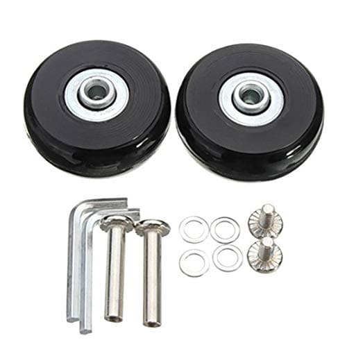 Dyda6 Luggage Suitcase Replacement Wheels Axles Repair Kit, 2 Pack Universal Spinner Casters 45x18mm with 2 Spanner & 2 Screw &4 Washers (Black)