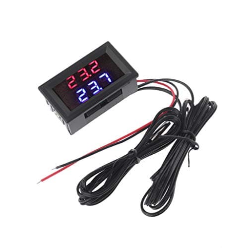 Watermk Dual Display Digital Thermometer Red+Blue Temperature Sensor Tester NTC Waterproof Metal Probe