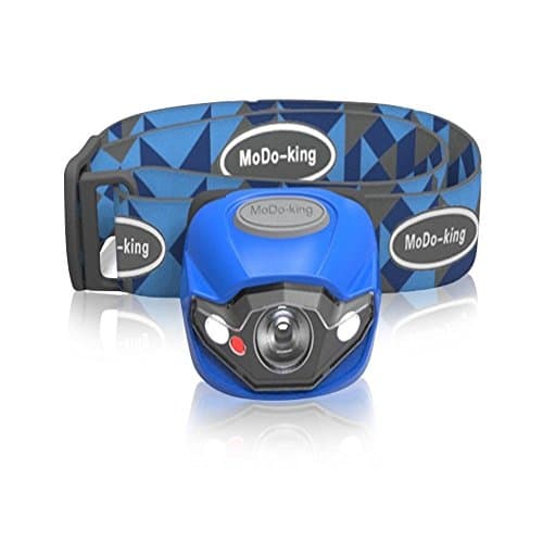 Ultra Bright Led Headlamp – Bright 150 Lumen White Cree Led + Red Light, Great for Running, Camping, Cycling, Hiking, Kids, Men & Women. Lightweight, Waterproof IPX6 with 3 AAA Batteries. (Blue)