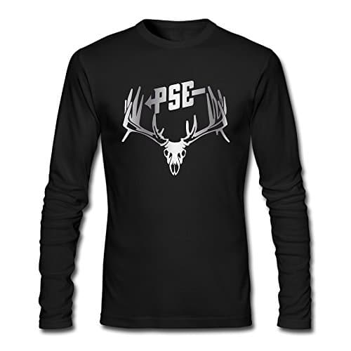 Men's PSE Bow Hunting Deer Buck S Platinum Style Long Sleeve T Shirt-Black