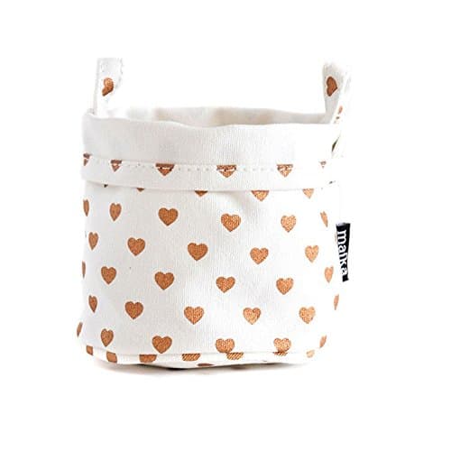 Maika Canvas Hearts Copper Bucket, Small