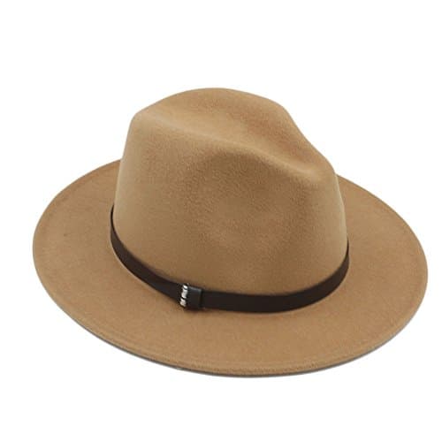 Fedora Khaki DIY Belt Hat For Gentleman Crushable Hantom Dad Bowler Hat (Color : 1, Size : 57-58CM)