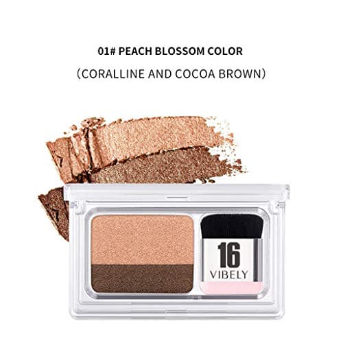 Staron Lazy 2 Colors Eyeshadow Double Gradation Makeup Eye Shadow Eyeshadow Palette Matte Shimmer Multi-Reflective Shades Ultra Pigmented Makeup Powder Waterproof Eye Shadow Palette Cosmetic Set (A)