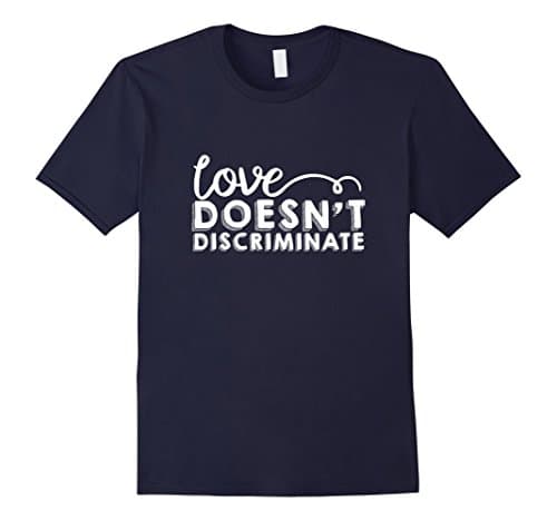 Men's Love Doesn't Discriminate T-Shirt - Support, Hope, Hamilton) Large Navy