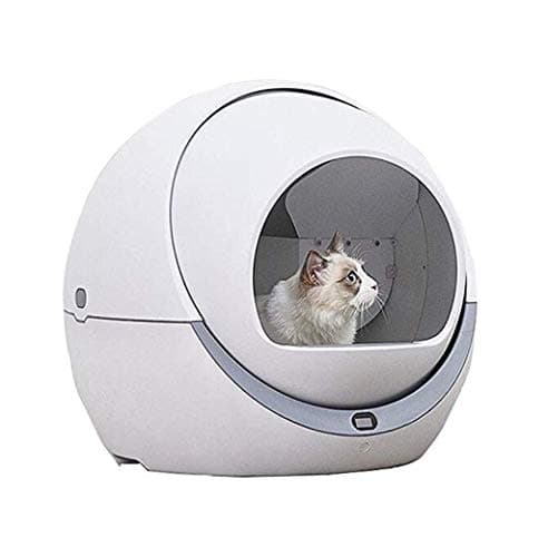 Automatic Intelligent Cat Litter Box, Fully Enclosed Automatic Cat Toilet Deodorant Splash Proof And Low Noise Clean Electric Litter Box White